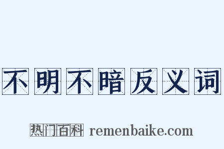 不明不暗反义词是什么意思的图片